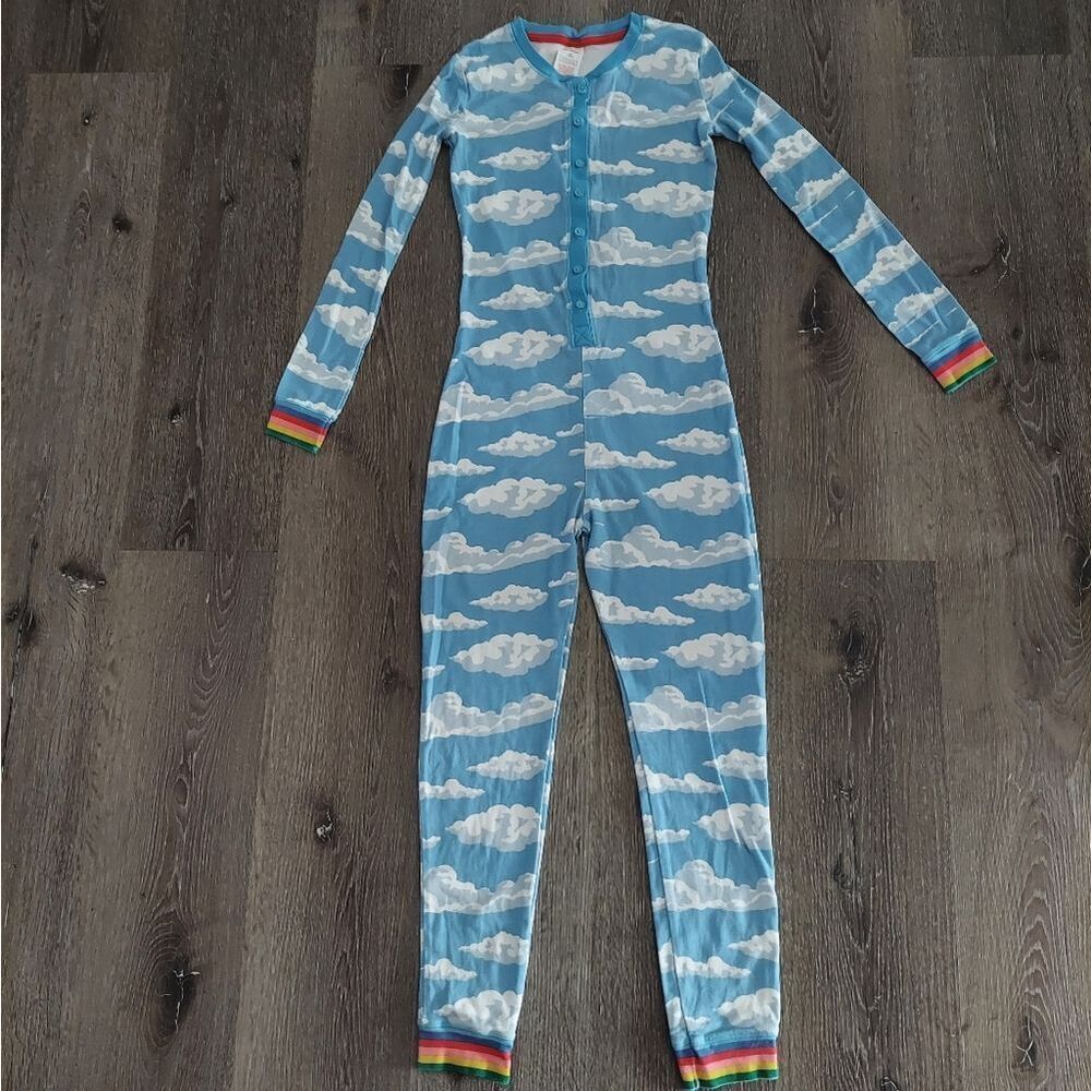 MINI BODEN Snug All-in-one Pyjamas - Cloud Print, Size 12Y